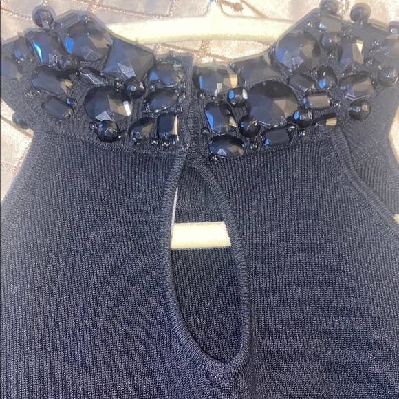 INC International Concepts Black Embellished Top cocktail new - Picture 6 of 8